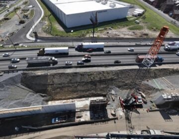 Overhead photo of a highway under construction