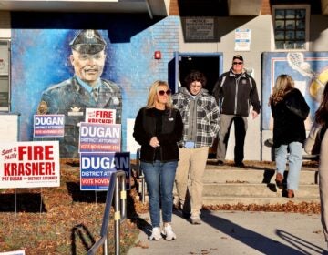 philadelphia-voters-polling-place-EL-110425 Voters come and go at the Corporal Jimmy O'Connor Memorial Recreation Center in North Philadelphia.