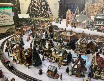 a Christmas tabletop display