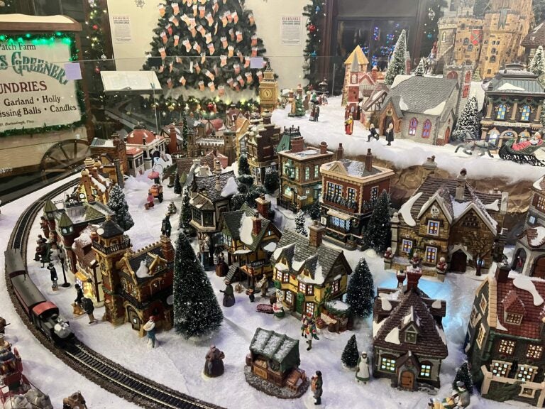 a Christmas tabletop display