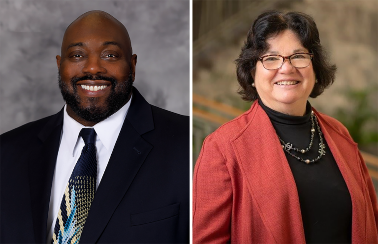 Democratic Delaware County Council candidates Richard Womack (left) and Joanne Phillips