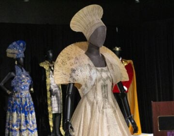 A display of costumes Ruth Carter worked on