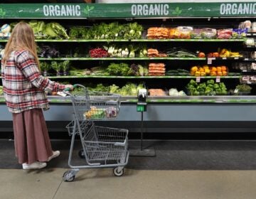 A person shops for produce, which is covered by the USDA Supplemental Nutrition Assistance Program (SNAP), at a grocery store in Baltimore, Monday, Nov. 10, 2025