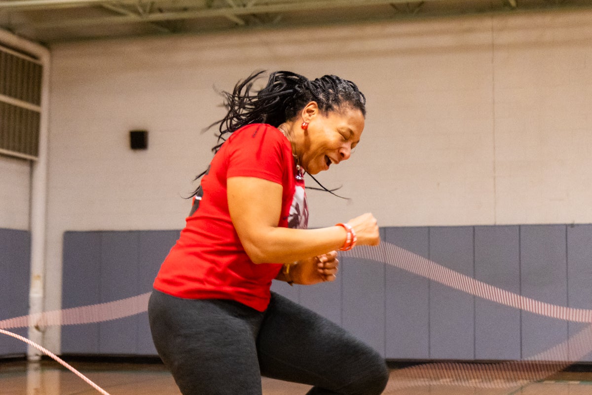 Members of Philadelphia Double Dutch club in practice