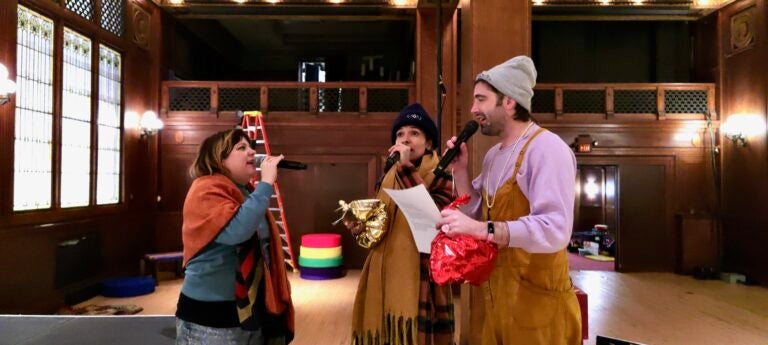 Jess Conda, Sam Rise and Rose Jarboe performing