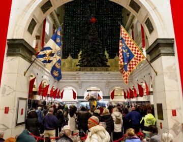 Visitors fill the Grand Court at the Wanamaker Building