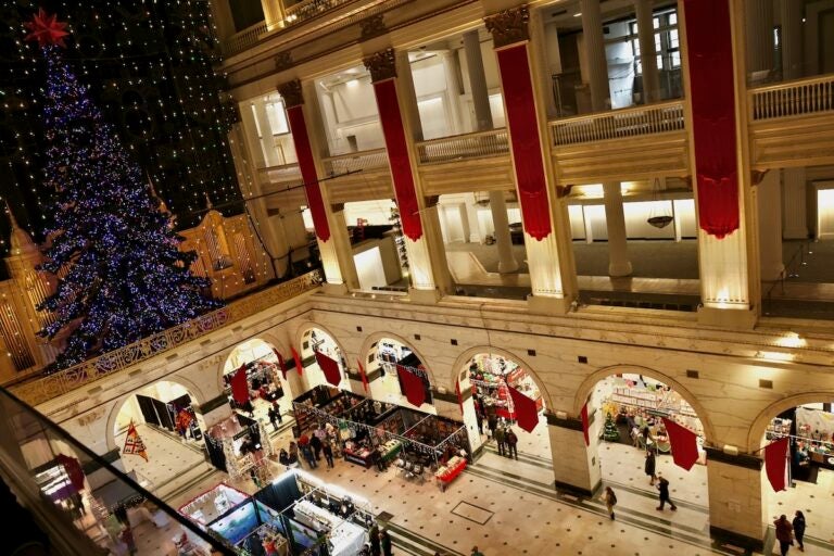 New shopping village inside the Grand Court at the Wanamaker Building