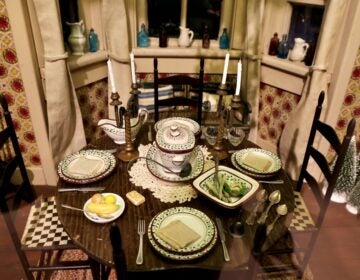 The dining room of the Ann Wyeth McCoy dollhouse from 1966.