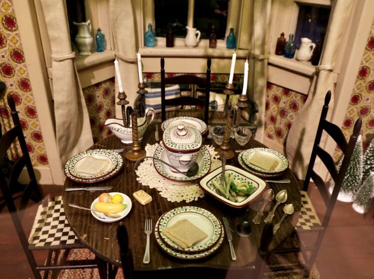 The dining room of the Ann Wyeth McCoy dollhouse from 1966.