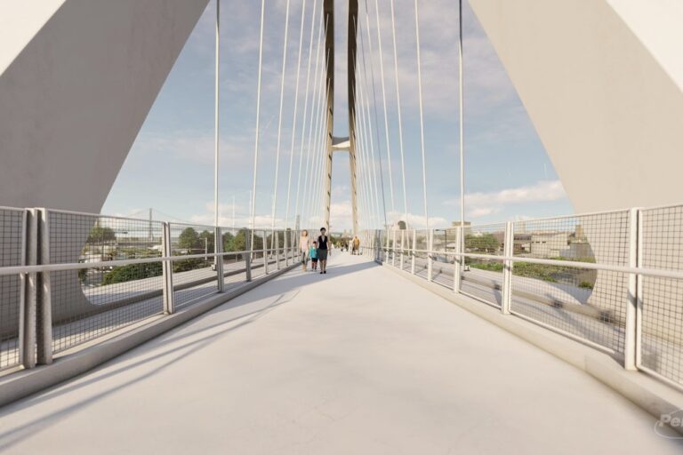 a rendering of the South Street Pedestrian Bridge