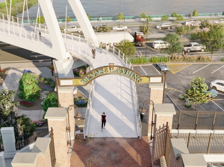 a rendering of the South Street Pedestrian Bridge