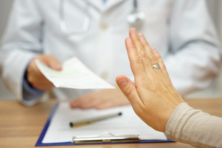 A patient is refusing a medical prescription. (Bigstock)