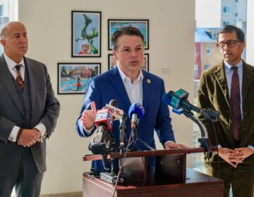 From left, City Councilmember Mark Squilla, Congressman Brendan Boyle and state Sen. Nikil Saval