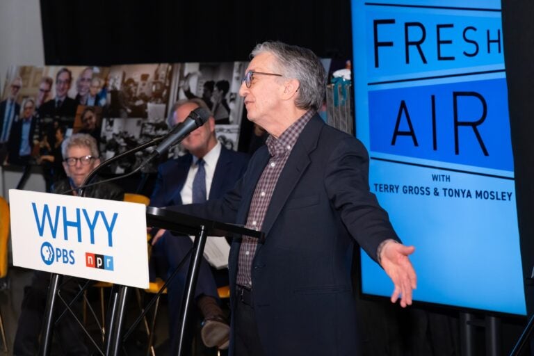 Fresh Air Co-Executive Producer Danny Miller speaks at a retirement event