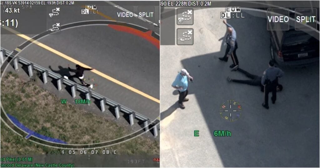 Hellicopter surveillance of the suspects being pursued