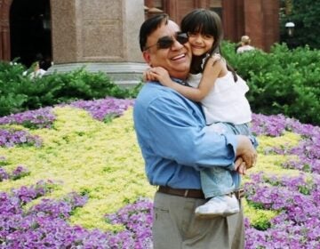 Emily Bhatnagar and her father