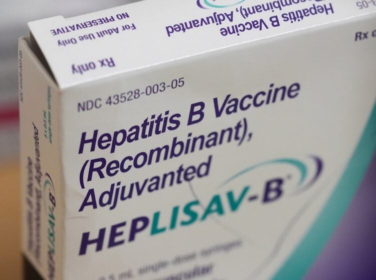 A box of hepatitis B vaccine