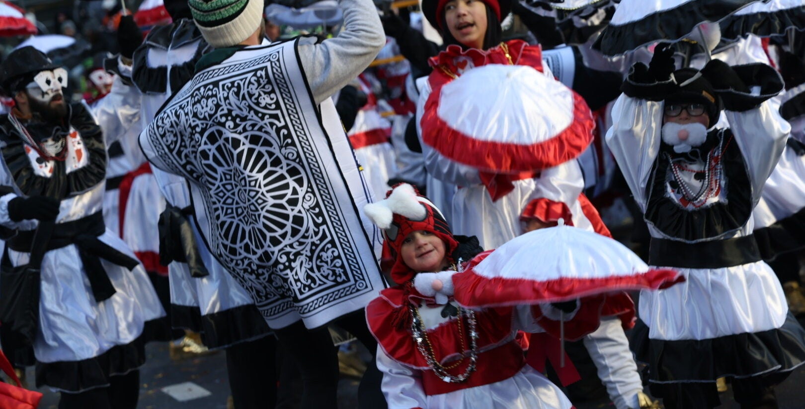 Performers are seen at the 125th Mummers Parade in Philadelphia on Jan. 1, 2026.