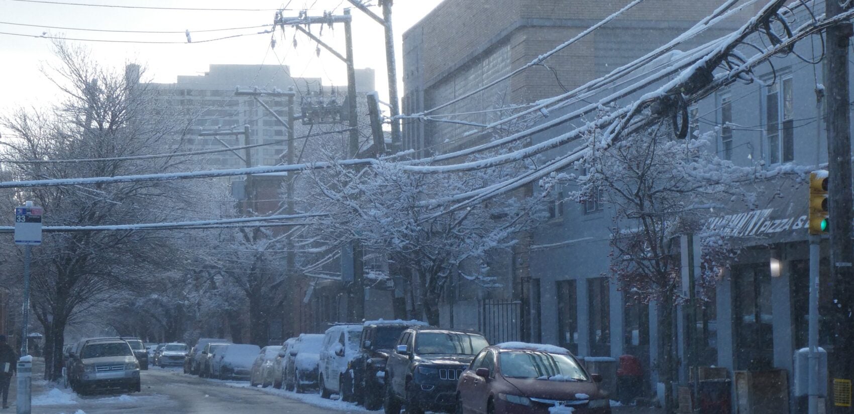 snow on a Philly street