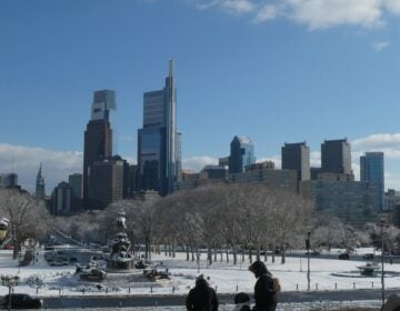 philadelphia-snow-2025-12-14-8 a skyline view of Philly with snow