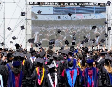 The class of 2025 celebrates their graduation at the University of Pennsylvania's 269th commencement on Monday, May 19, 2025, in Philadelphia.