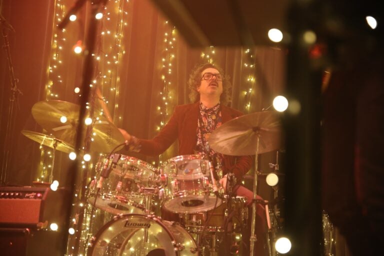 Charlie Hall held down the fort behind his clear Ludwig drum kit