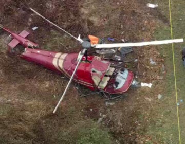 a crashed helicopter