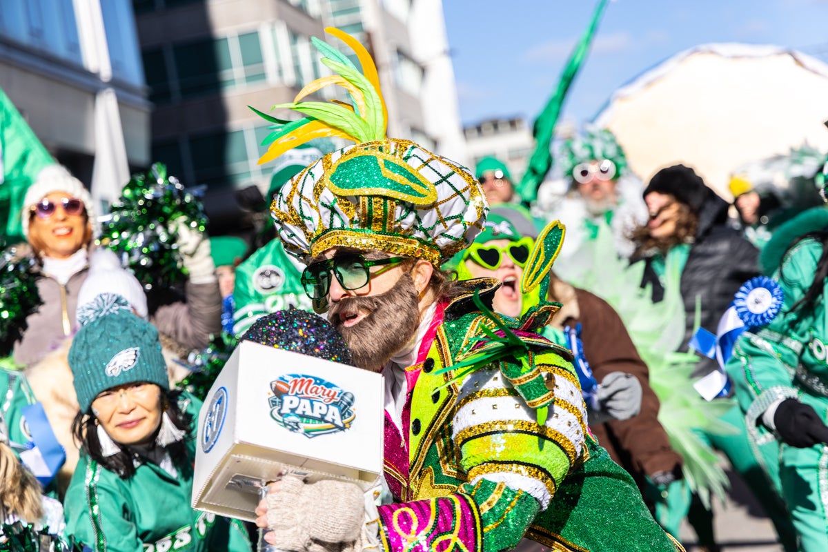 Members of the Lobster Club Mummers brigade bring back fond memories for Eagles fans on New Year’s Day, 2026.