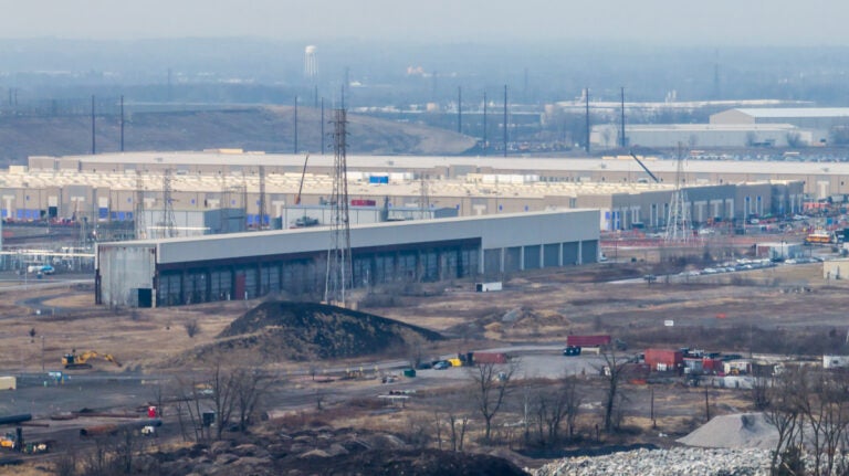 Industrial warehouses in a large complex