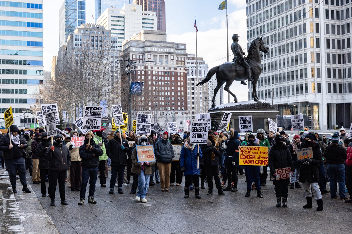 Protesters outside City Hall