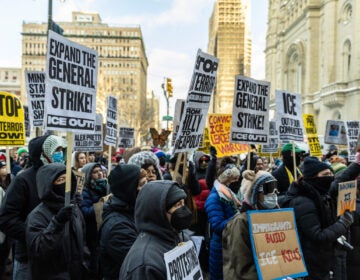 Protesters outside City Hall