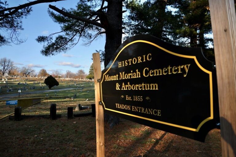 A sign welcomes people to the Mount Moriah Cemetery