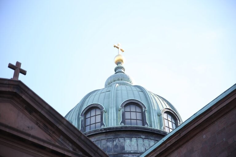 outside the Cathedral Basilica of Saints Peter and Paul
