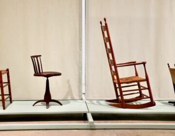 Shaker crafted chairs on display