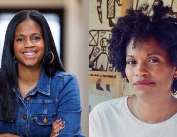 Anika Grant, left, and Nandi Jordan, right, pose for headshots