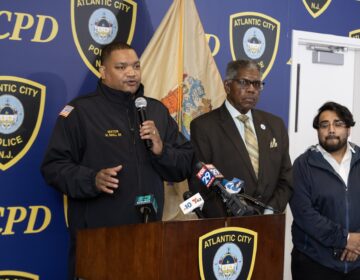 Marty-smalls-atlantic-city-mayor Atlantic City Mayor Marty Smalls speaks to reporters from a podium