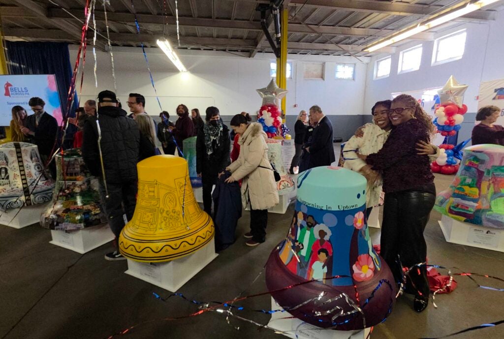 The big replica bells on display