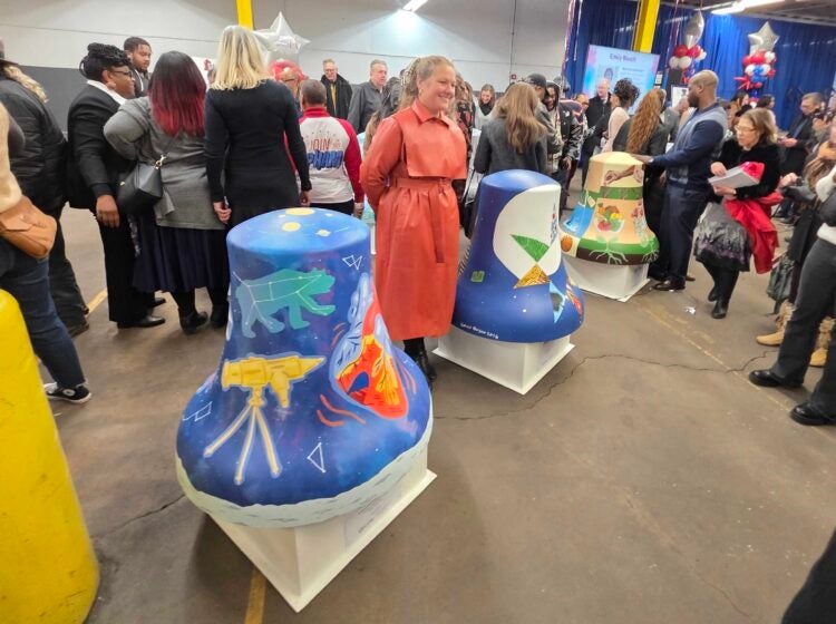 The big replica bells on display