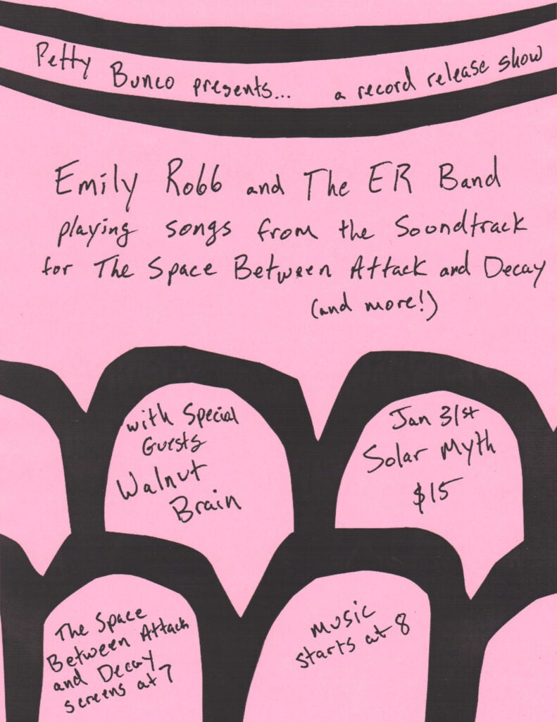 Flyer for a concert by Emily Robb