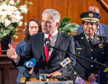 Philadelphia District Attorney Larry Krasner holds a press conference