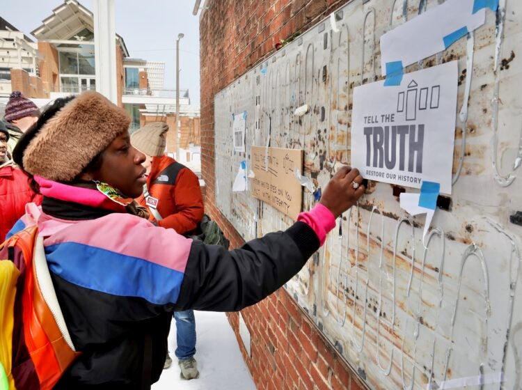 Protesters, including Alyssa Bigbee of Philadelphia