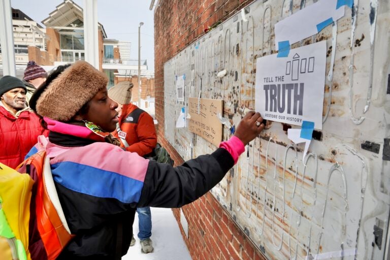 Protesters, including Alyssa Bigbee of Philadelphia