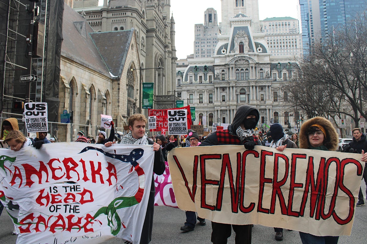 ‘It is a war crime’: Philadelphia protesters condemn U.S. strikes in Venezuela, Maduro’s capture