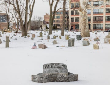 Snow covers Palmer Cemetery in Fishtown