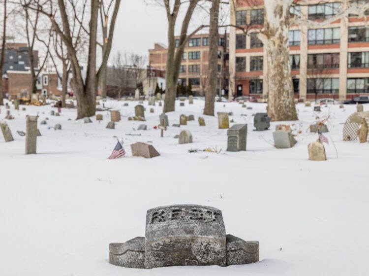 Snow covers Palmer Cemetery in Fishtown