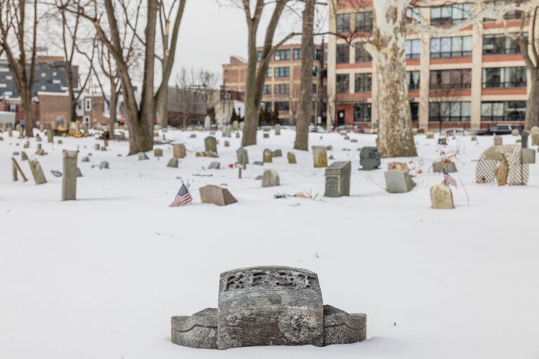Snow covers Palmer Cemetery in Fishtown