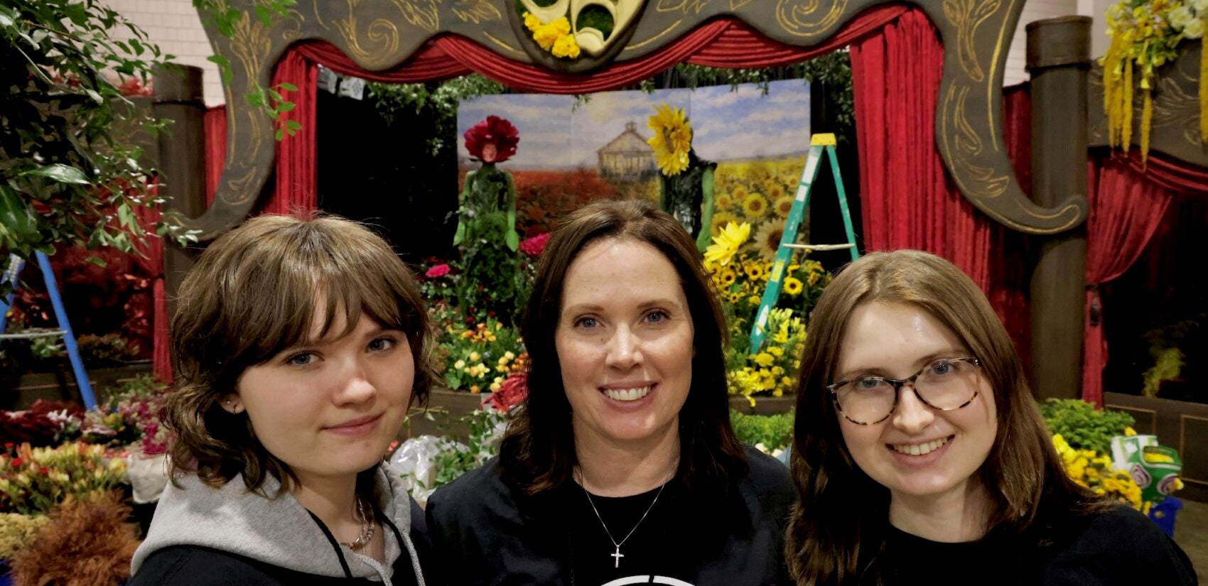 Jennifer Reed and her daughters at the flower show