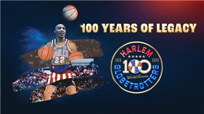 Promotional material for the 100th anniversary of the Harlem Globetrotters