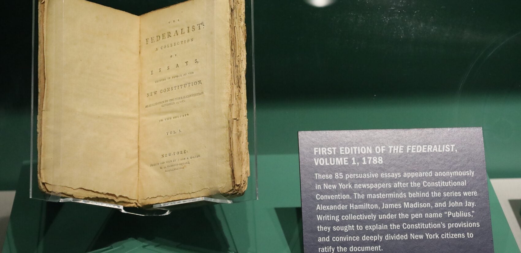 a first edition of The Federalist