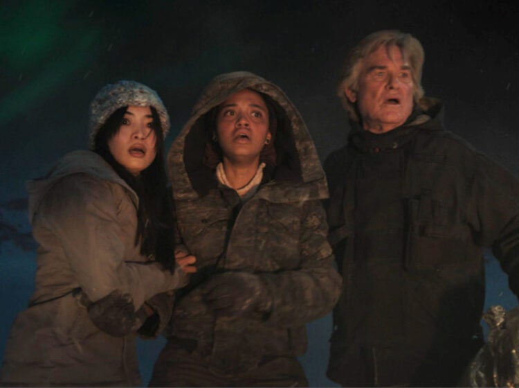 Kurt Russell, Anna Sawai, and Kiersey Clemons in Monarch: Legacy of Monsters